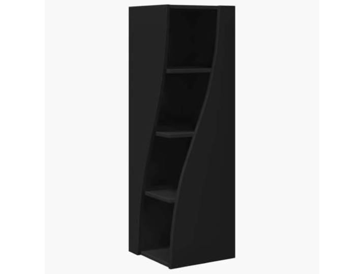 Heofavd Eckschrank Schwarz 32x32x102cm Holzwerkstoff Standregal 4 Fächer