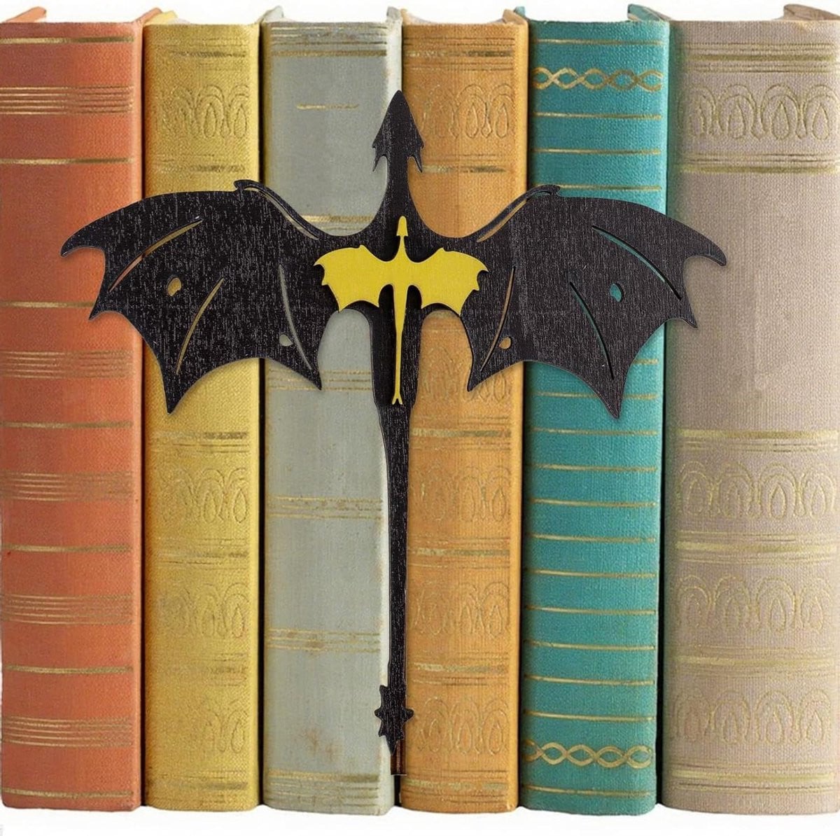 Draak Boekensteunen - Houten Decoratie - Houtkleur - 20 x 13 cm
