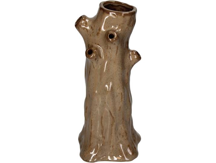 Vase Myko taupe Steingut D 12 H 25 cm