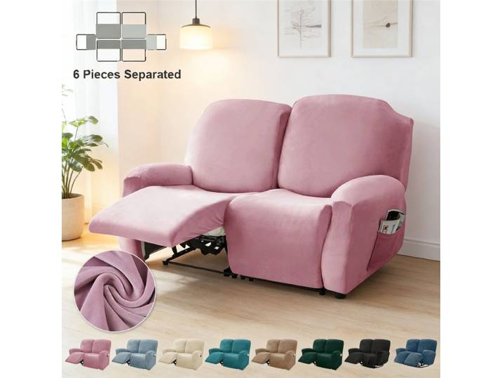 Nouvelles Housses de Canapé Inclinable 2 Places en Velours Extensibles Ultra Douces, Housses de Fauteuil Relax Lavables, Protection pour Fauteuil de Salon
