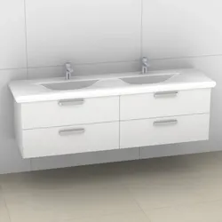 Artiqua 415 Waschtischunterschrank für Living Style 814439 Weiß Hochglanz, 415-WU2L-L42-7016-68 415-WU2L-L42-7016-68