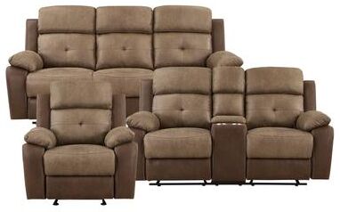 Fremont & Park Jonnie 3-Piece Manual Reclining Living Room Sofa Set