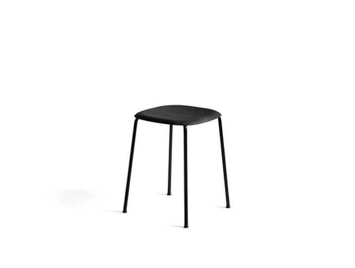 HAY Soft Edge 70 Hocker Schwarze Eiche-schwarzes Stahlgestell