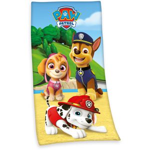 Herding Handtuch Paw Patrol Velourstuch, mit Motiv, 75 x 150cm, Badetuch, aus 100% Baumwolle, 320 g/m²