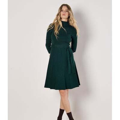 Strickkleid APRICOT "Minikleid", Damen, Gr. XS (34), grün, Strick, , Modisch, normal, Kleider Strickkleid, mit Faltenrock