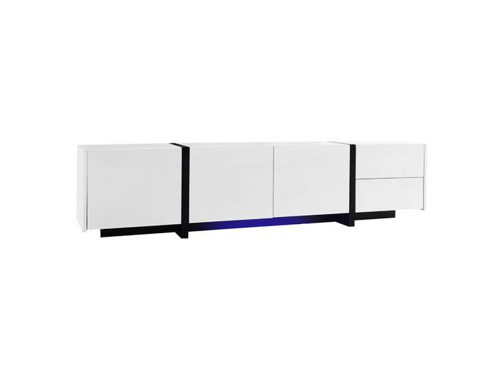 ComfortXL Lowboard De-40229 mit Hochglanzfront Weiß, 170x39x30 cm, Wohnzimmer, TV Möbel, Lowboards, Lowboards stehend