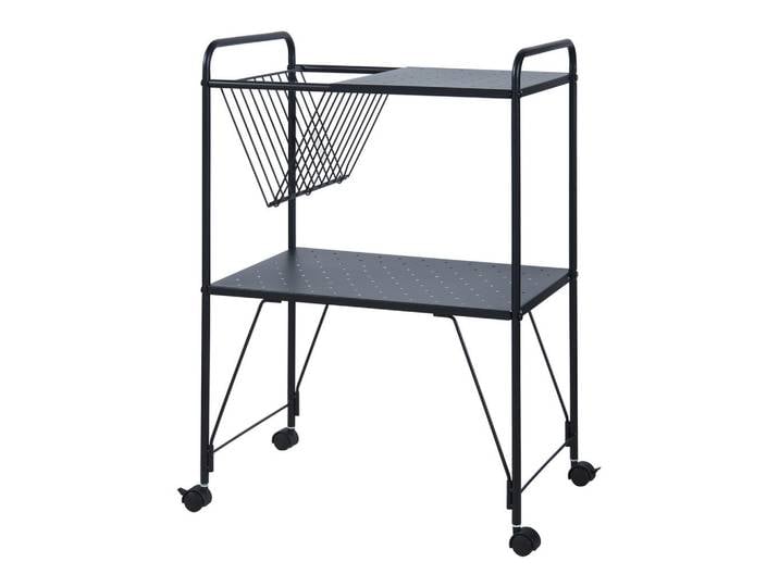 [en.casa] Servierwagen Austrheim, Schwarz, Kunststoff, 50x73x33 cm, Esszimmer, Servierwagen