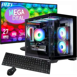 GameMax MegaDeal HYPE-M BK Komplett-SET 2901 + MSI PRO MP272L LCD-Monitor, 68,6cm (27") (1000 GB, 16 GB, GeForce RTX 3060), PC, Schwarz