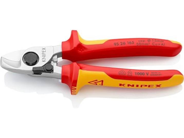 KNIPEX Kabelschaar Met openingsveer verchroomd geïsoleerd, 95 26 165