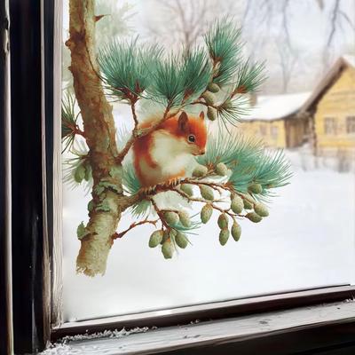 Inspired Finds Cute Squirrel Harvest Wall Sticker Set For Bedroom And Window Decor Cute Squirrel Harvest Wall Sticker Set For Bedroom And Window Decor