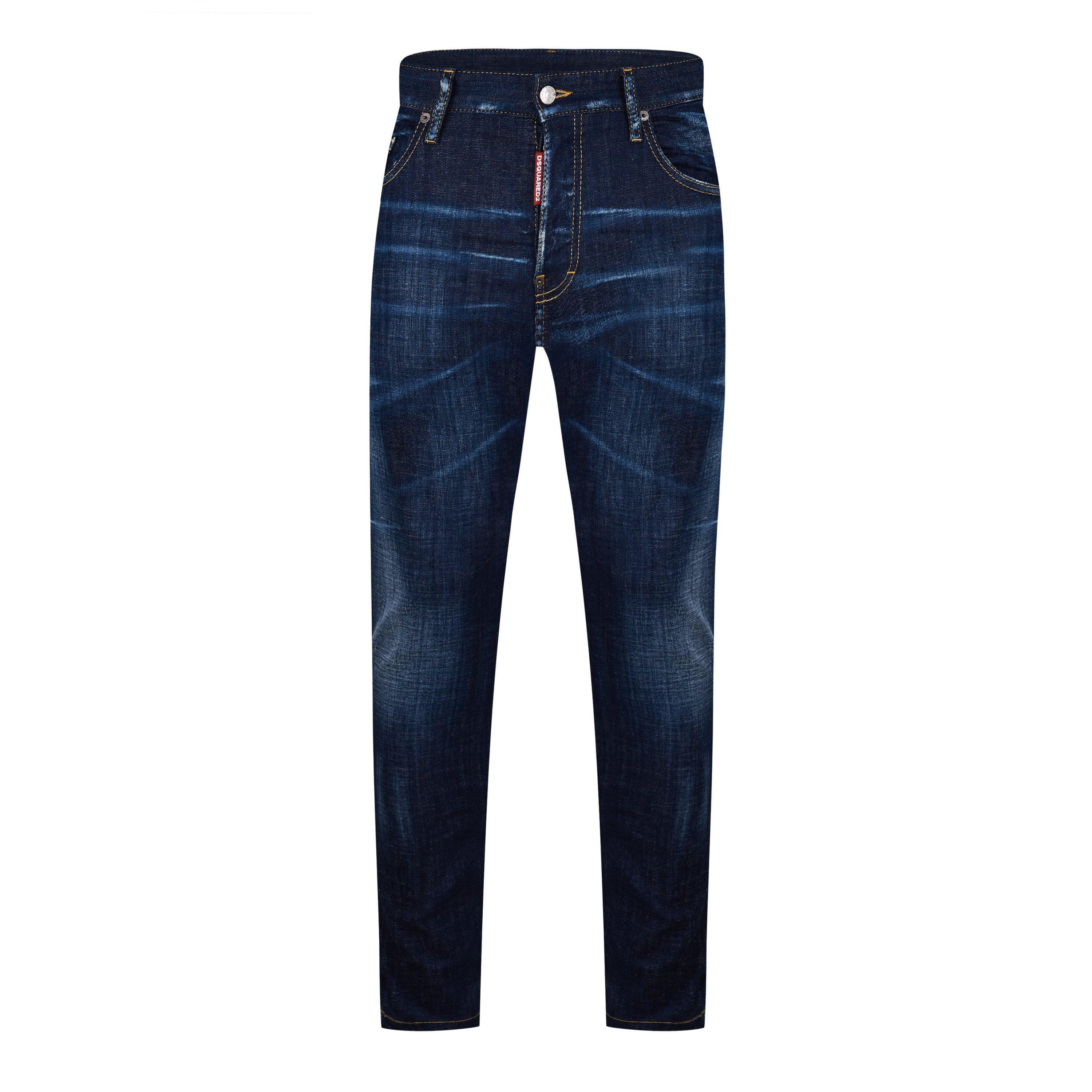 Heren DSquared2 Clean Wash Skater Jeans in Blauw