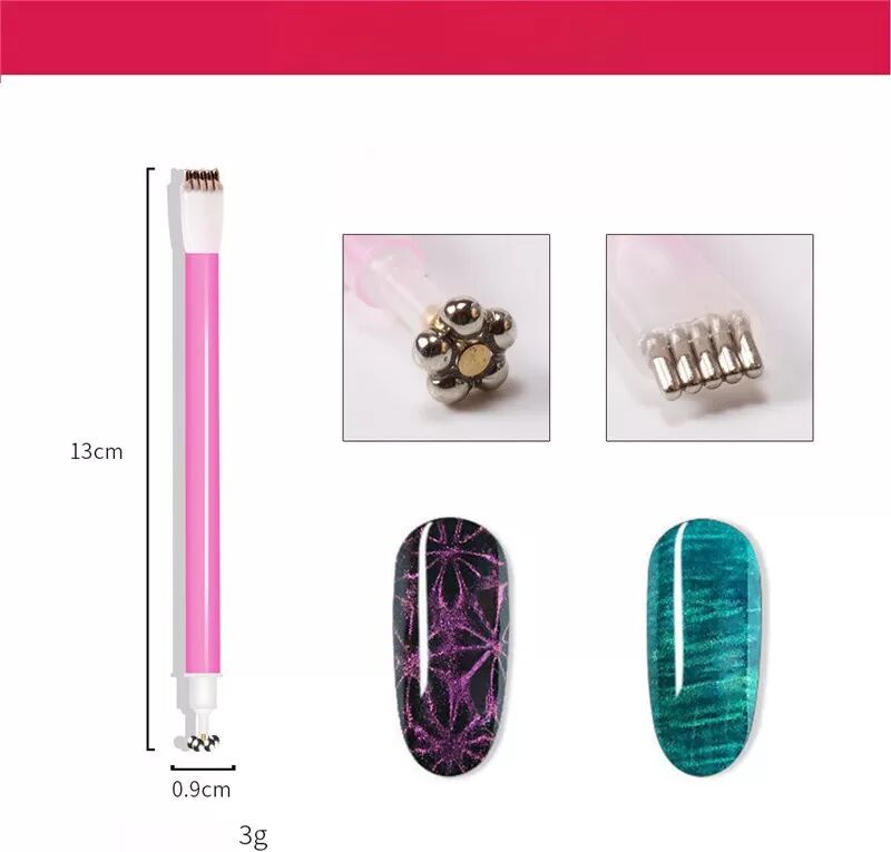 INF Doppelendiger Magnet-Nagelstift für Nagelkunst - Kreieren Sie atemberaubende Cat-Eye-Effekte