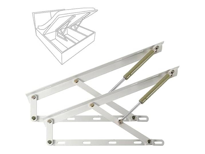 BNGFSDF Bett-Hebemechanismus, 2-teiliger hydraulischer Betthebemechanismus, Hebemechanismus for Bett(Wit,120cm/3.9ft)