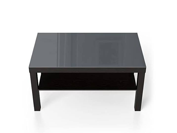 DEQORI Glastisch schwarz groß 90x50 cm Unifarben - Dunkelgrau ausgefallener Beistelltisch aus Glas Hochglanz Couchtisch fürs Wohnzimmer moderner Couch Tisch mit Design