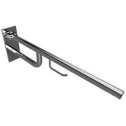 Brillantbad BELP Stützklappgriff mit Toilettenpapierhalter Edelstahl poliert mit Abdeckung 100x250x760 mm, 120 kg Traglast für Bad & WC >> zum Bohren