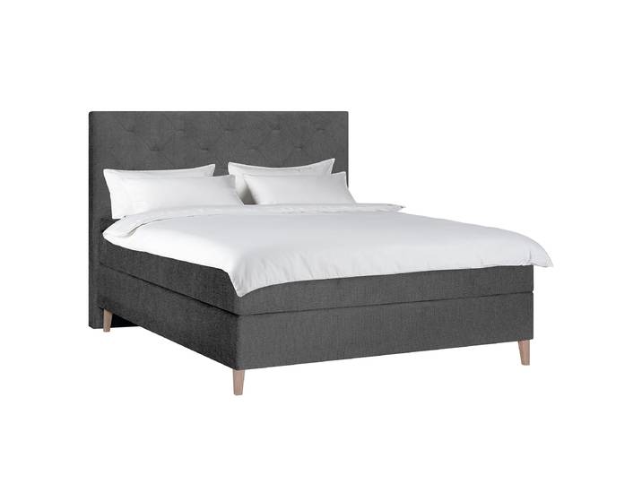 Boxspringbett Peludo 140 x 200cm Chenille Gelia Schwarz Doppelmatratze H3/H4