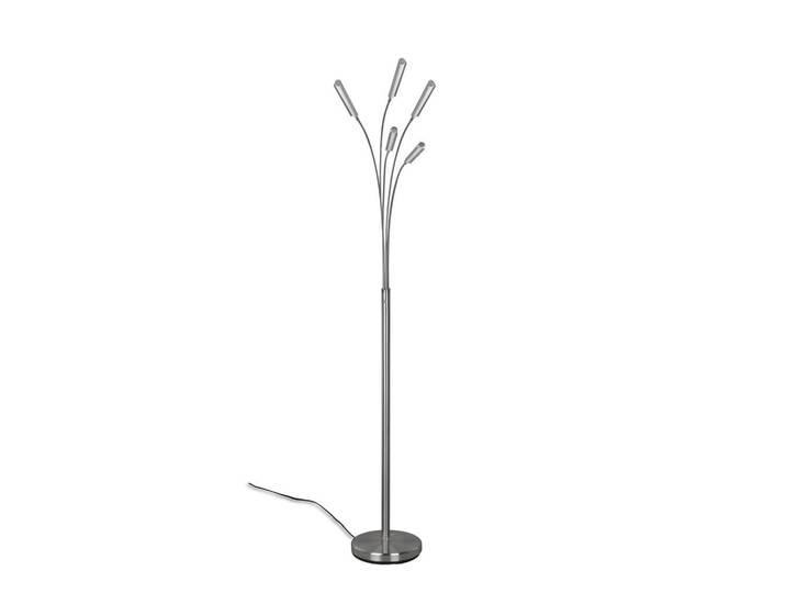 Led-Stehleuchte Reed, Nickelfarben, Metall, 30.5x195.5x30.5 cm, Lampen & Leuchten, Innenbeleuchtung, Stehlampen, Stehlampen dimmbar