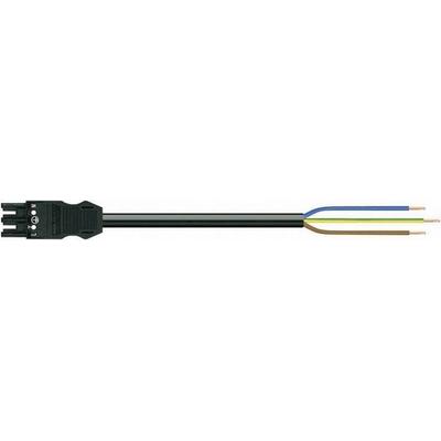 WAGO Netz-Anschlusskabel Netz-Stecker - offene Kabelenden Gesamtpolzahl: 2 + PE Schwarz 1.00 m 1 St.