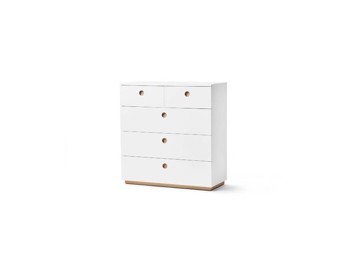 A2 Commode Keep high Chêne huilé blanc, 95x98x40 cm