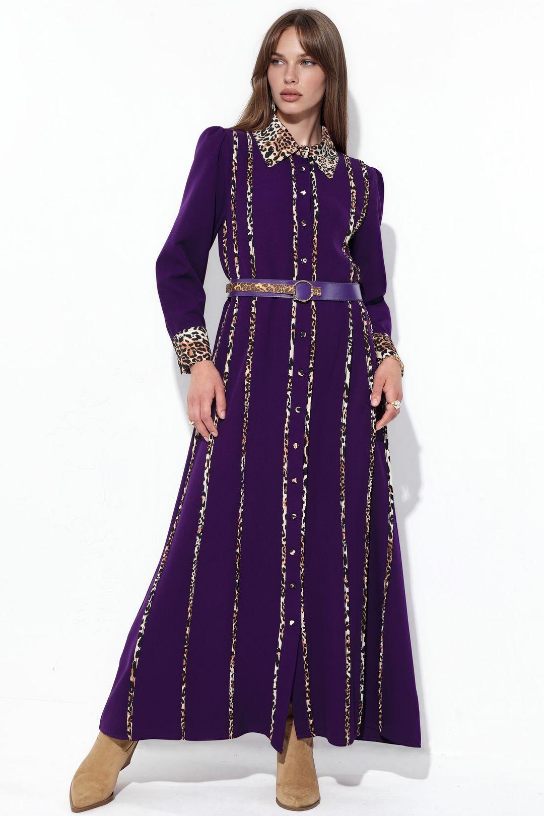 Leopardmuster Maxi Hemdkleid