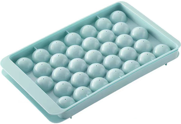 Modern Mode Marketplace Grid Round Ice Ball Tray For Whiskey Cocktails And Frozen Treats blue