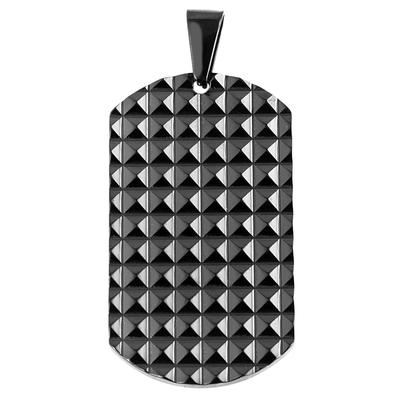 Dog Tag Anhänger AKZENT "Nils, Ionenplattierung", schwarz, Schmuckanhänger, Damen, Edelstahl