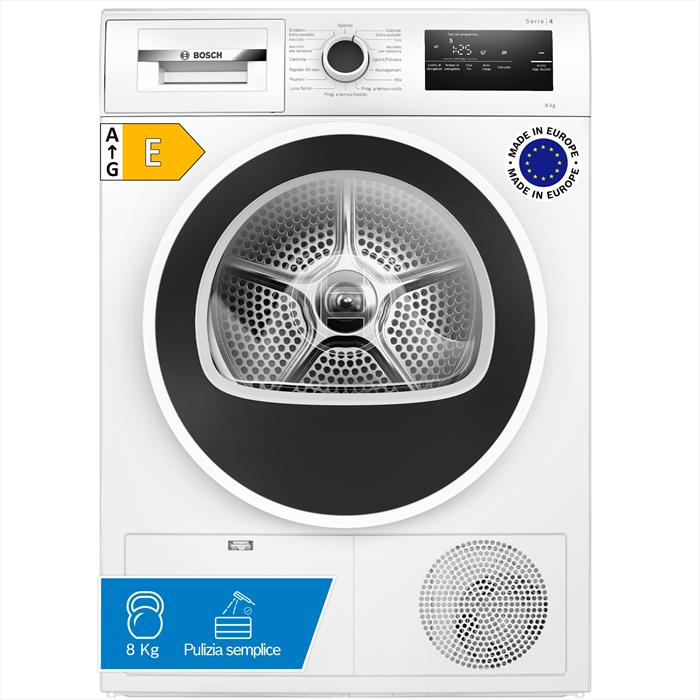 Bosch Asciugatrice Serie 4 Wth85208ii 8kg Classe E-bianco
