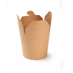 RyanPack Nudelbox aus Pappe – Take-away Box für Nudel & Döner – Braun – 480 ml – 50 Stück