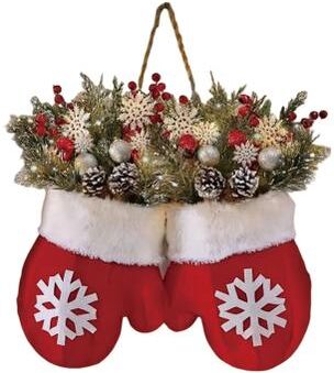 Inspired Finds Glove Shape Simulated Flower Garland Wreath Creative 2025 Christmas Decor without Light
