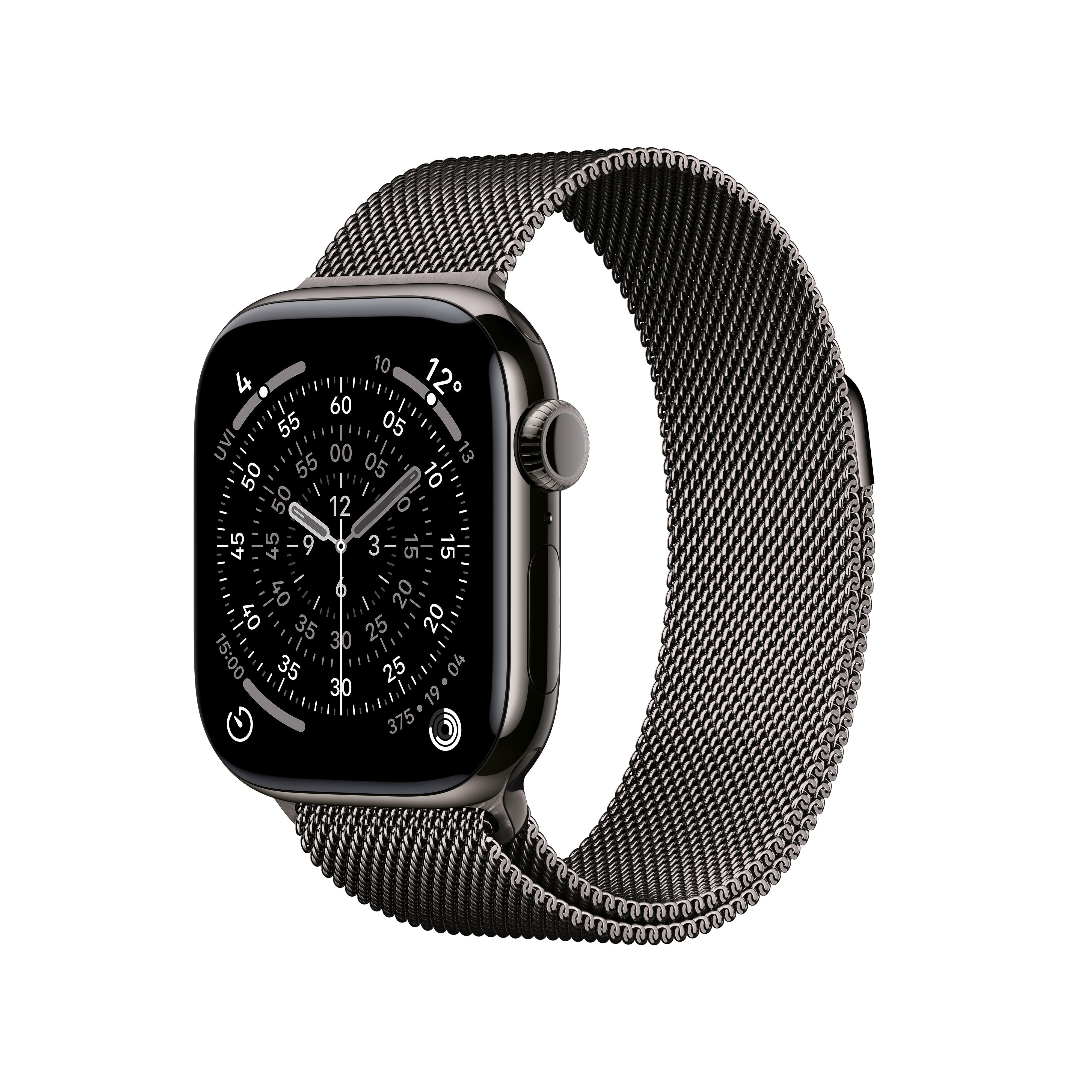 Apple Watch Series 11 GPS + Cellular 42mm Slate Titanium Gehäuse mit Slate Milanese Loop MF8U4ZR/A