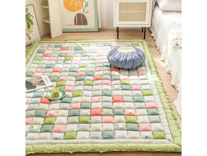 ASMJHQCLW Futon-Bodenmatratze aus Baumwolle und Polyester Mehrfarbige, mehrere Größen for Schlafsofa-Camping: Aufrollbare, faltbare Tatami-Futon-Matratze(B,70x210cm)
