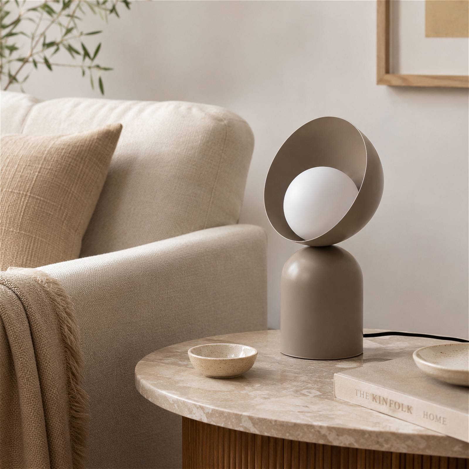 Tischlampe Boto LN1 EMIBIG LIGHTING, creme / amber, für Wohn- / Esszimmer, Metall, Modern, Tischlampe