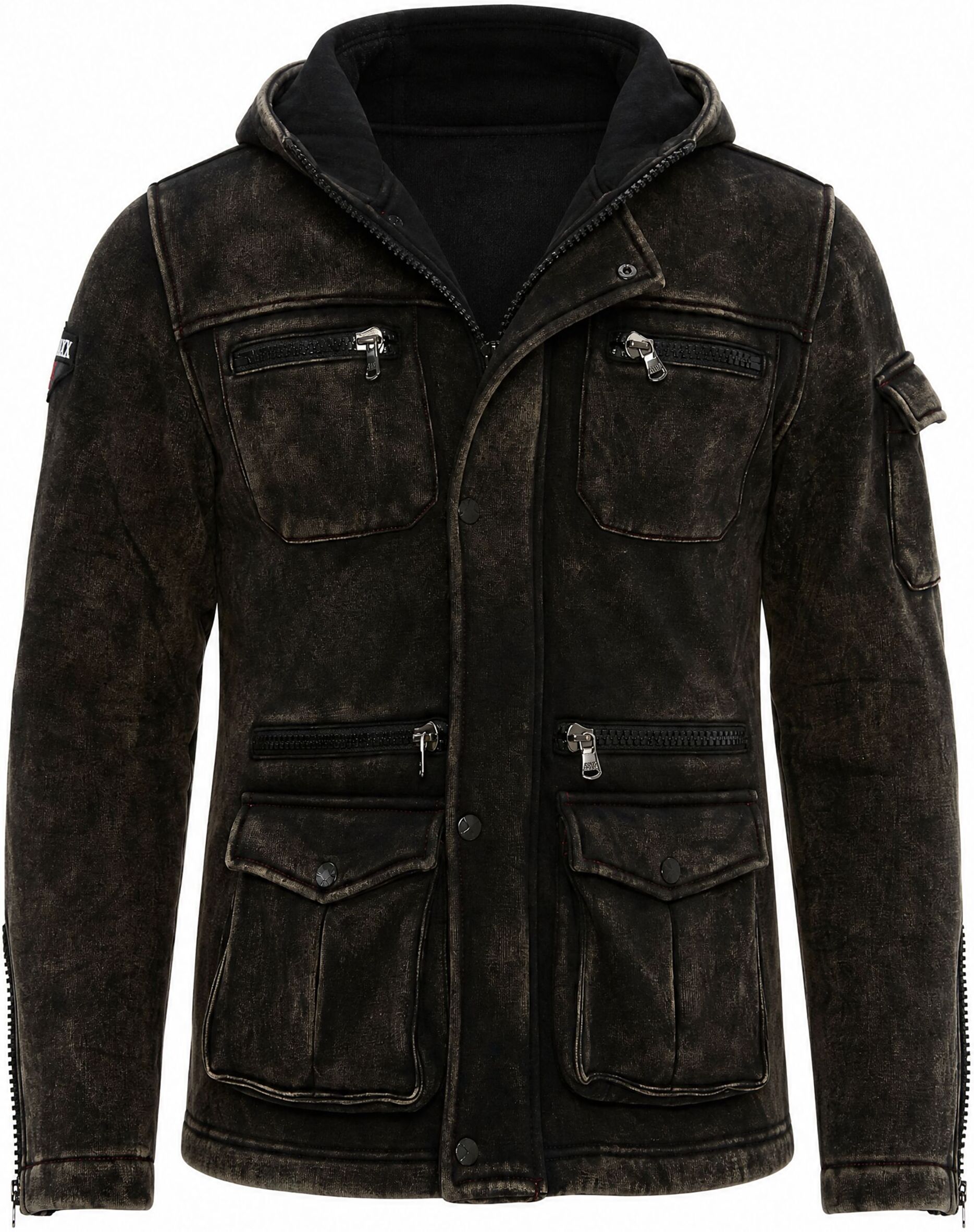Sweatjacke CIPO & BAXX "Cipo & Baxx Sweatjacke", Herren, Gr. S, braun (schwarz), regular fit, Sweatjacken Sweatjacke