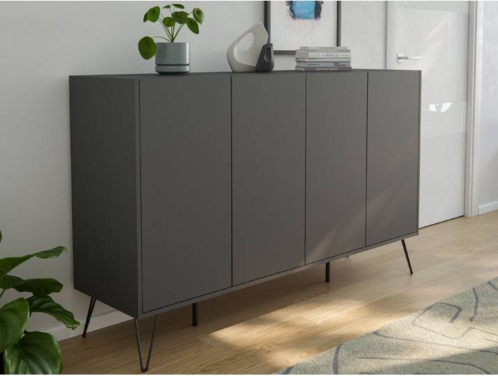 Magnolia Home Kommode Kommode Maxim XL 155cm 4 Softclose Türen Grafit