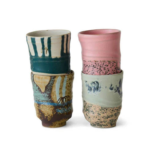 HKliving Artist keramieken mok set van 4
