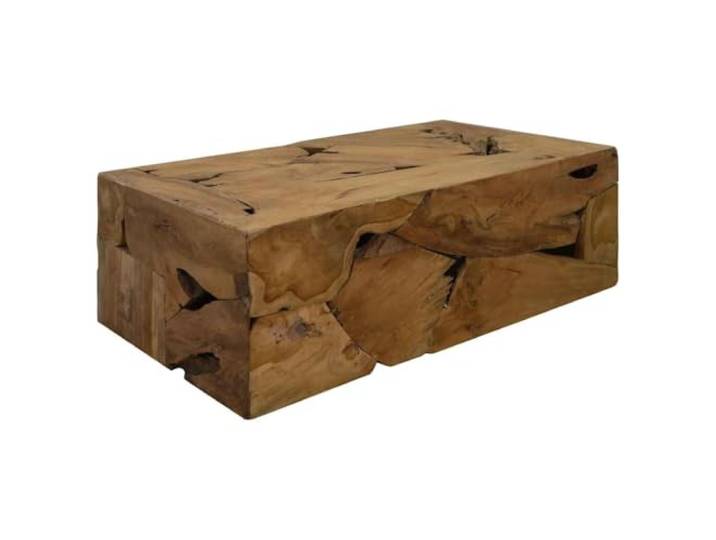 Tmriohed Couchtisch Teakholz Massivholz Echtholz Braun 90x50x30 cm Rustikaler Beistelltisch aus echtem Teakholz für Wohnzimmer und Lounge. Handgefertigtes Unikat ohne Montageaufwand.