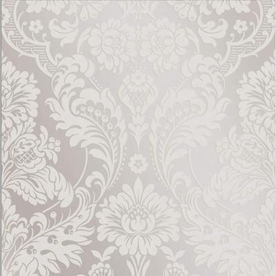 Graham & Brown Gothic Damask Flock White Wallpaper