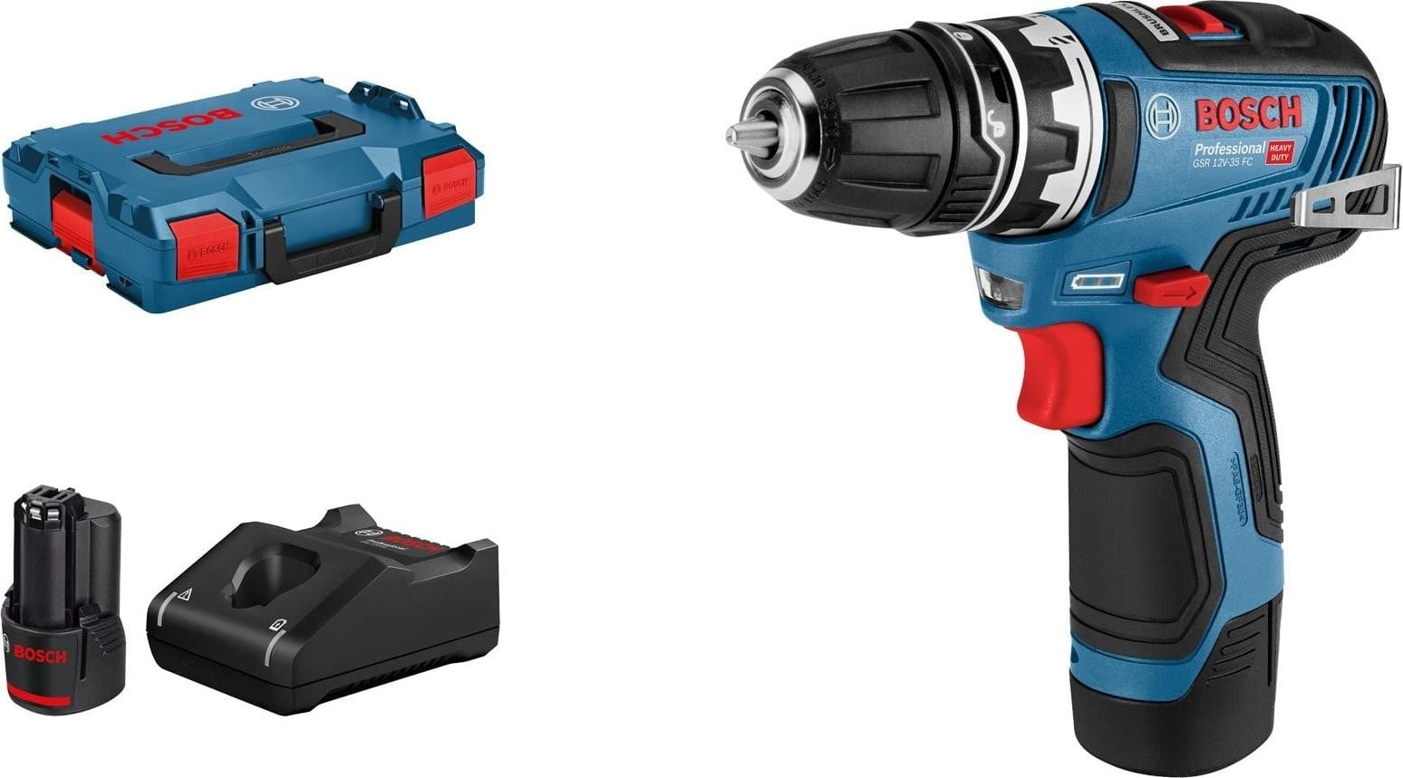 Bosch GSR 12V-35 FC Professional Akku-boorschroefmachine set 12,0 V met 2 accu's