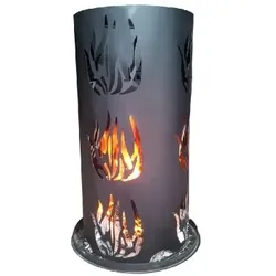 Lex Feuersäule 60cm mit Feuerrost und Schürhaken Feuertonne Feuerkorb Ascherost : 60 cm