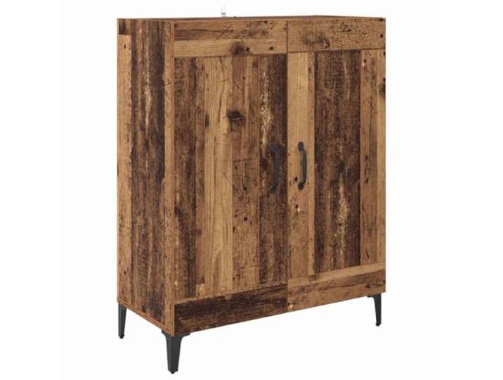 Sideboard Altholz 69,5 x 34 x 90 cm Holzwerkstoff Moderner Sideboard-Schrank, klare Linien, Metallgriffe und -füße, mehrere Regale, Scharniersystem, Holzwerkstoff