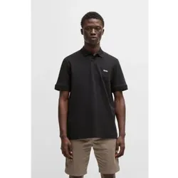 BOSS für Herren. 50520109 Pe Interlock Poloshirt schwarz (L), Lässig, Baumwolle, Kurzarm