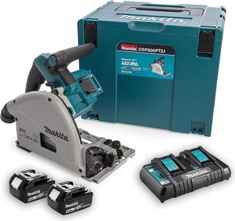 Makita DSP600PT2J, Metall, Holz, Schwarz, Blau, Bürstenlos, Überlastschutz, 16,5 cm, 6300 RPM
