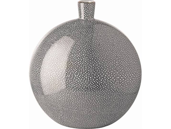 Tischvase GILDE Vase Athina rund , grau, B:23cm H:34cm T:29cm, Porzellan, Vasen, Tischvase