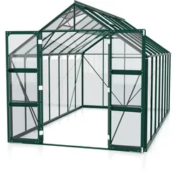 Vitavia Gewächshaus Domus 11500 inkl. 4 Dachfenstern - 11,5 m2 3 mm Einscheibensicherheitsglas dunkelgrün