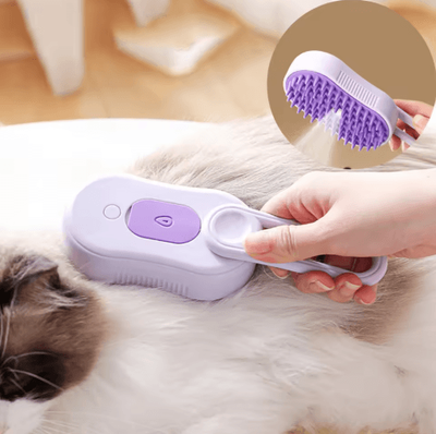 Inspire Picks Newest Pet Steam Spray Grooming Comb Multi Functional Massage & Hair Removal Brush light Coffee