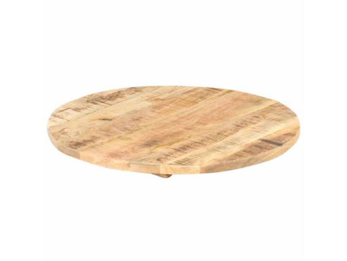 Runde Tischplatte Massivholz Mango 80 cm, 25-27 mm Massives Mangoholz, unbehandelt, industrieller Stil, leicht zu reinigen, für Restaurant und Café