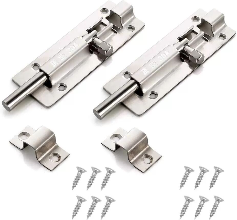 INF Boulon de verrouillage de porte, boulon coulissant de porte avec vis 1.5 inch