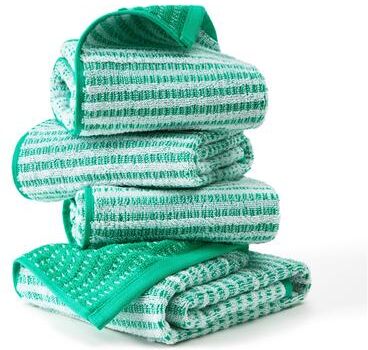 "TOWN & COUNTRY PLAY 4-Piece Striped Reversible Terry Brights Hand Towel Set - 20""x30"""
