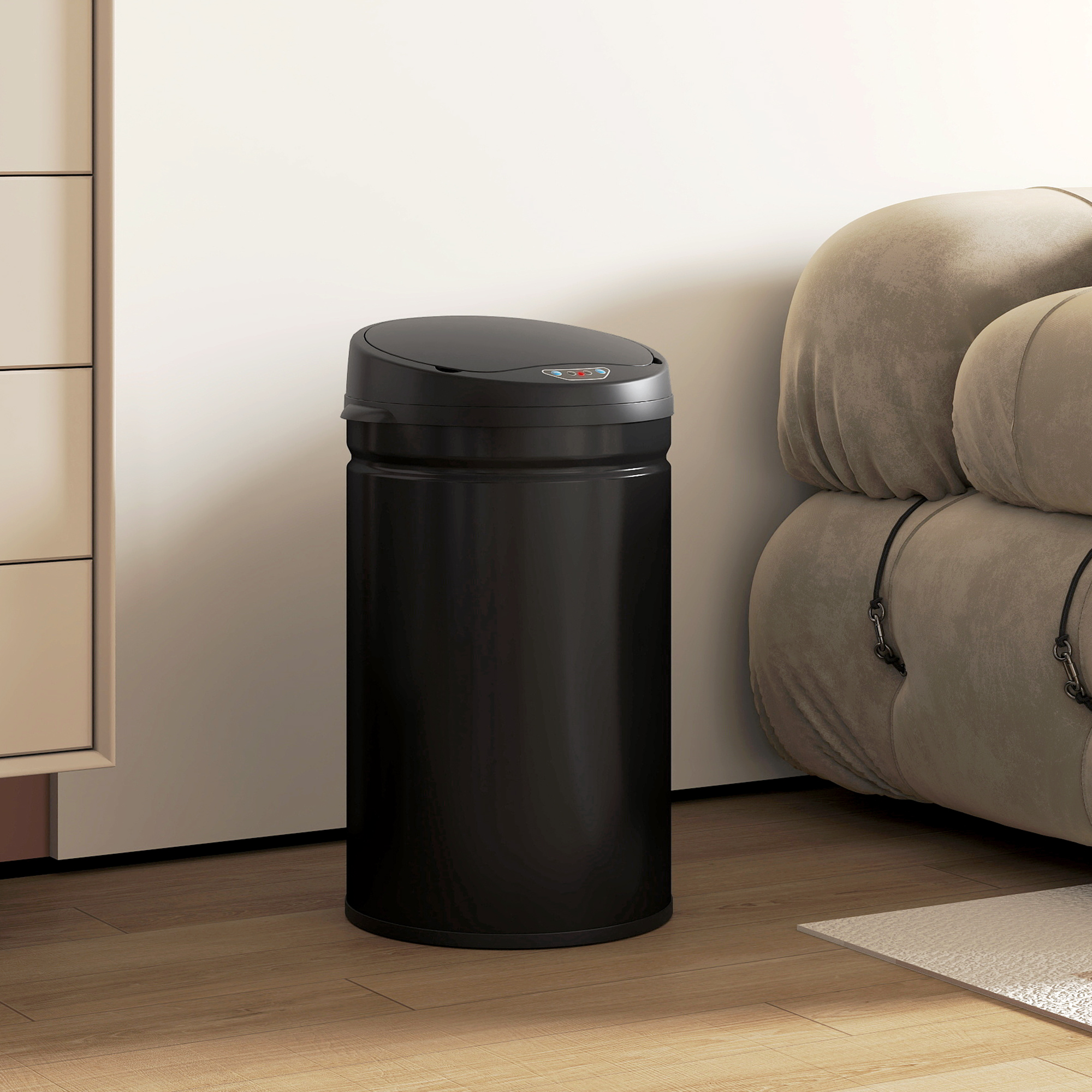 Homcom Bidone della Spazzatura da Cucina Automatico 30 L Sensore Infrarossi Chiusura Automatica Antimacchie Acciaio Inox Nero   Aosom Italy
