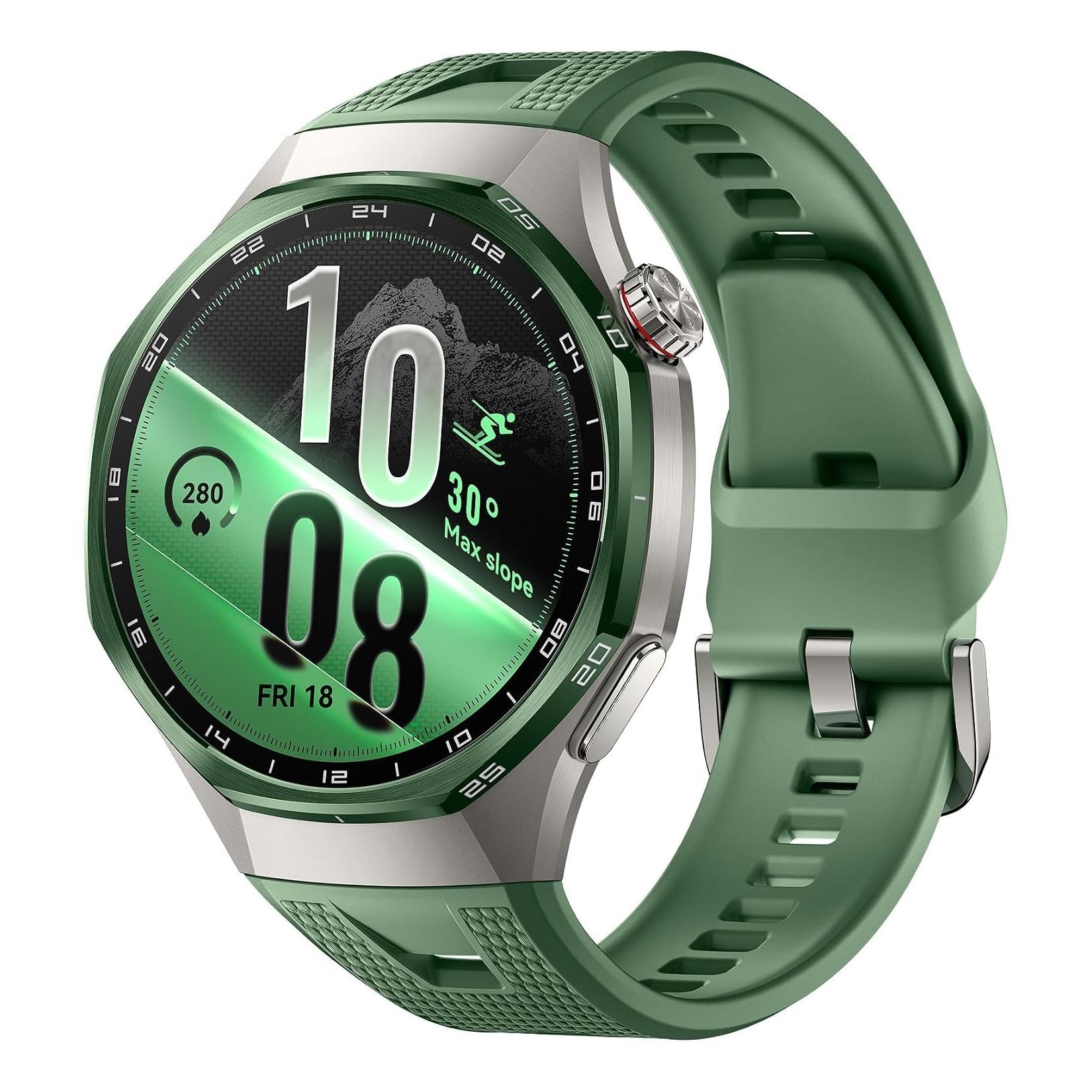 Huawei WATCH GT 7 Pro, 46 mm, Gehäuse aus Titanlegierung + grünem Fluorelastomer-Armband Smartwatch (Herzfrequenzmessung, EKG, Schlafanalyse)
